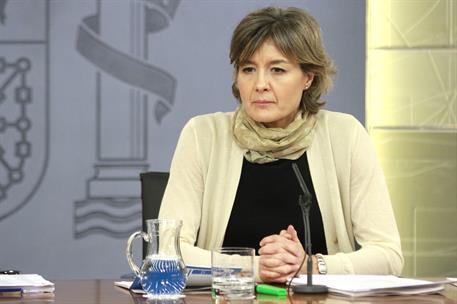 6/02/2015. Consejo de Ministros: Sáenz de Santamaría, Tejerina y Catalá. La ministra de Agricultura, Alimentación y Medio Ambiente, Isabel G...